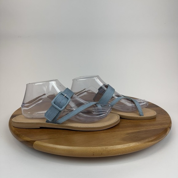 Womens Splendid Susana Blue Denim Toe Ring Buckle Sandals Slides Size 10 M GUC - Picture 1 of 9